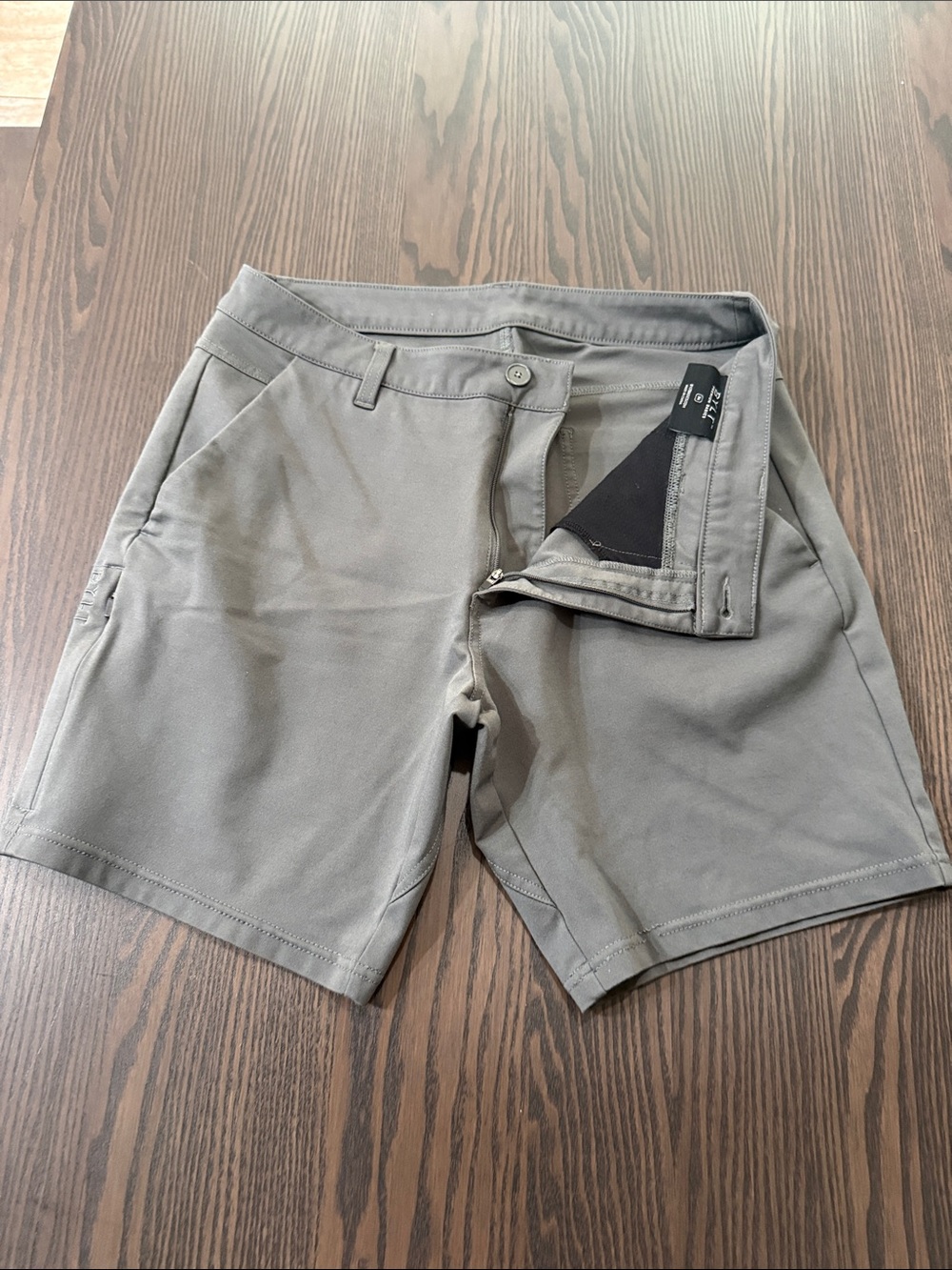 BYLT Basics Charcoal Gray Flat Front Men's Shorts. See pics for back pocket